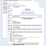 Property lien search report showing recorded liens, judgments, and encumbrances on real estate